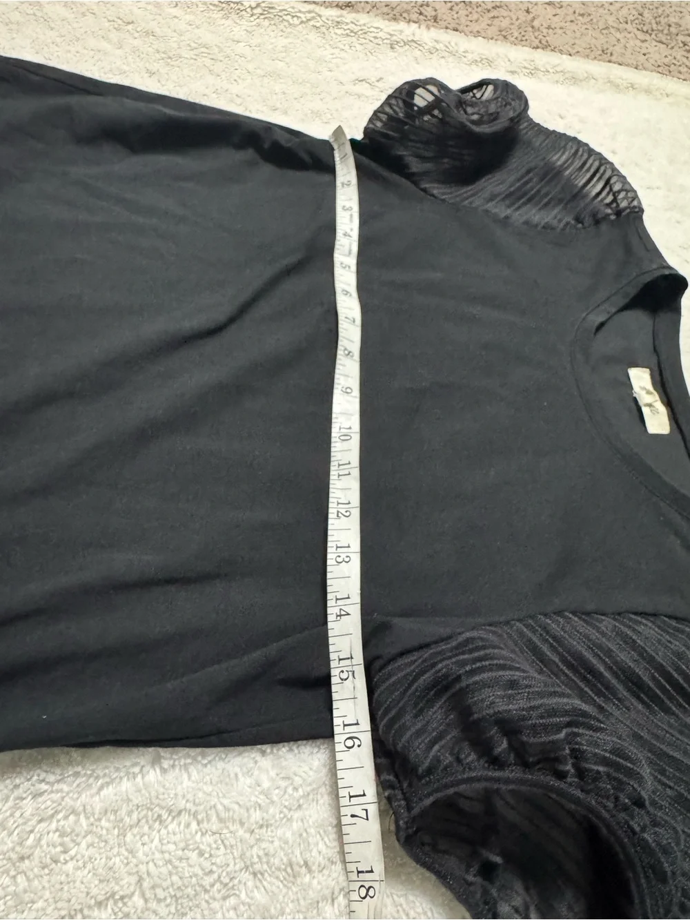 Madewell Black Puff Stripe Sheer Sleeve Top